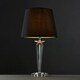 image 1 of ValueLights Davenport Clear Table Lamp with Medium Black Tapered Shade and LED Bulb
