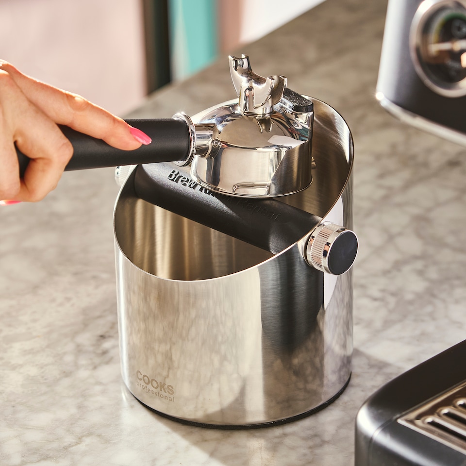 image 1 of Cooks Professional Steel Espresso Knock Box - Coffee Grounds Bin
