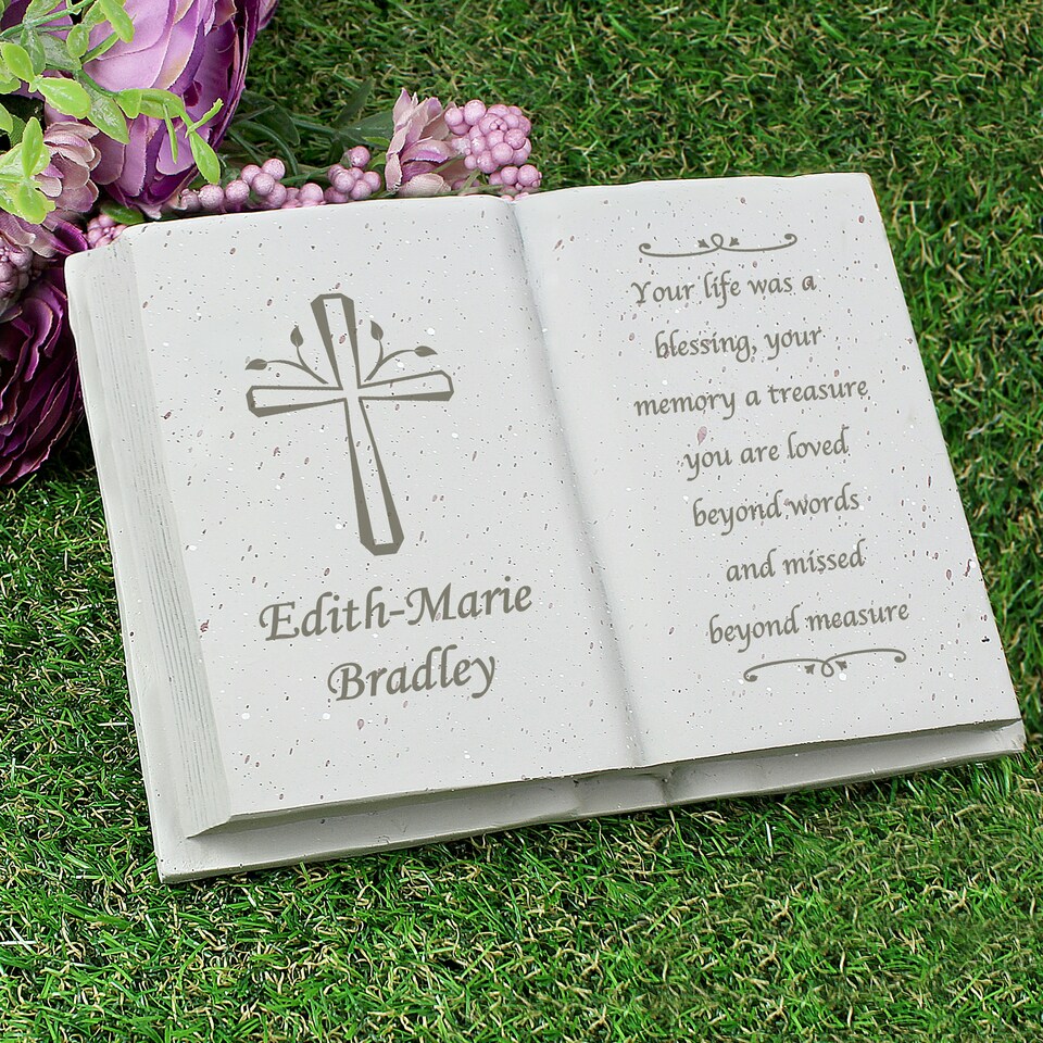 image 1 of Personalised Cross Memorial Book