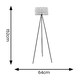 image 4 of ValueLights Elise Acrylic Shade Black Tripod Floor Lamp | Black