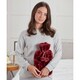 image 2 of Ribbon Classic Faux Fur Hot Water Bottle Cover - Red - One Size
