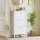 image 8 of HOMCOM 3 Drawer Shoe Cabinet with Flip Doors for Hallway, Entryway White | 80W x 24D x 131H cm