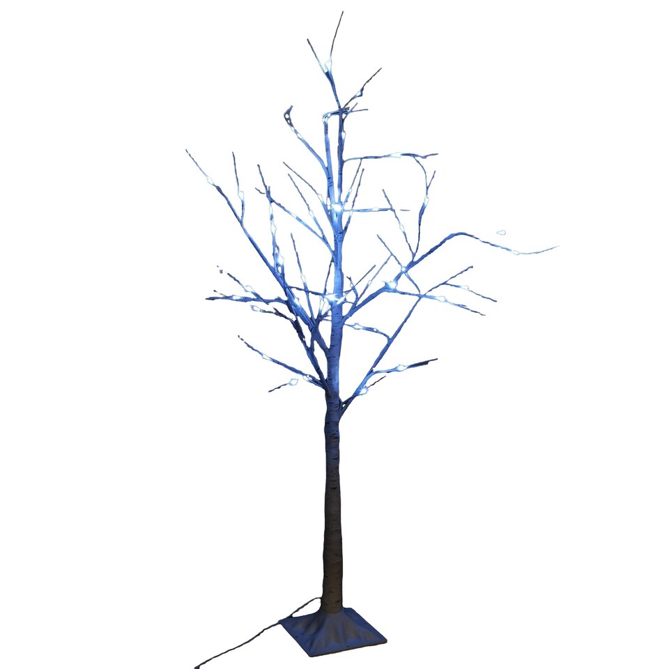 image 1 of 2.4m (8ft) Indoor Outdoor Christmas Lit Birch Tree with 136 Ice White LEDs