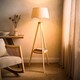 image 3 of ValueLights Morrigan Cream Wood Floor Lamp Natural Scallop Shade | Cream