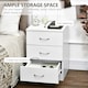 image 9 of HOMCOM Modern 3 Drawers Side Cabinet Wooden Bedside Table White
