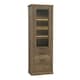 image 3 of Corona 2 Door 1 Drawer 3 Shelve Narrow Display Cabinet in Tabak Oak