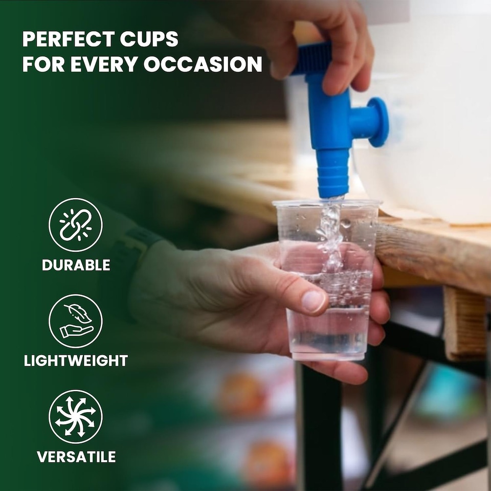 image 1 of ECONX 7oz Disposable Clear Vending Water Cooler Drinking Cups Plastic Strong Drinking Glasses 500pc