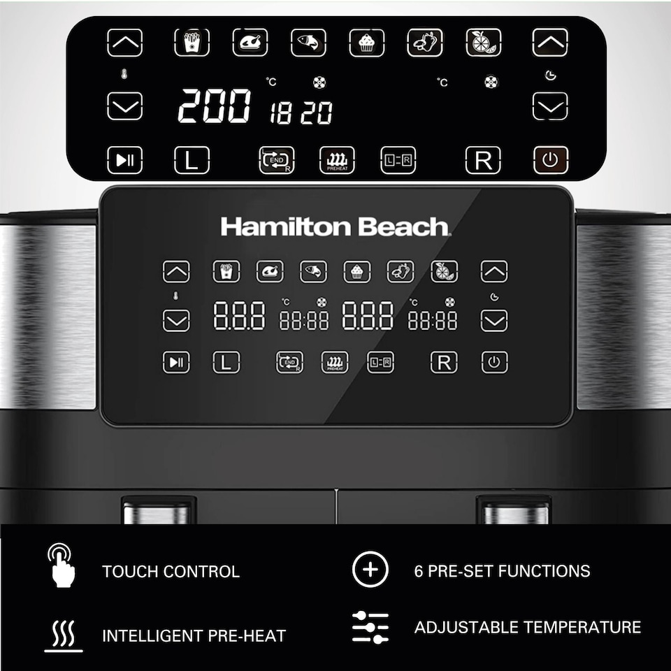 image 1 of Hamilton Beach HealthyCook 8L Dual Air Fryer
