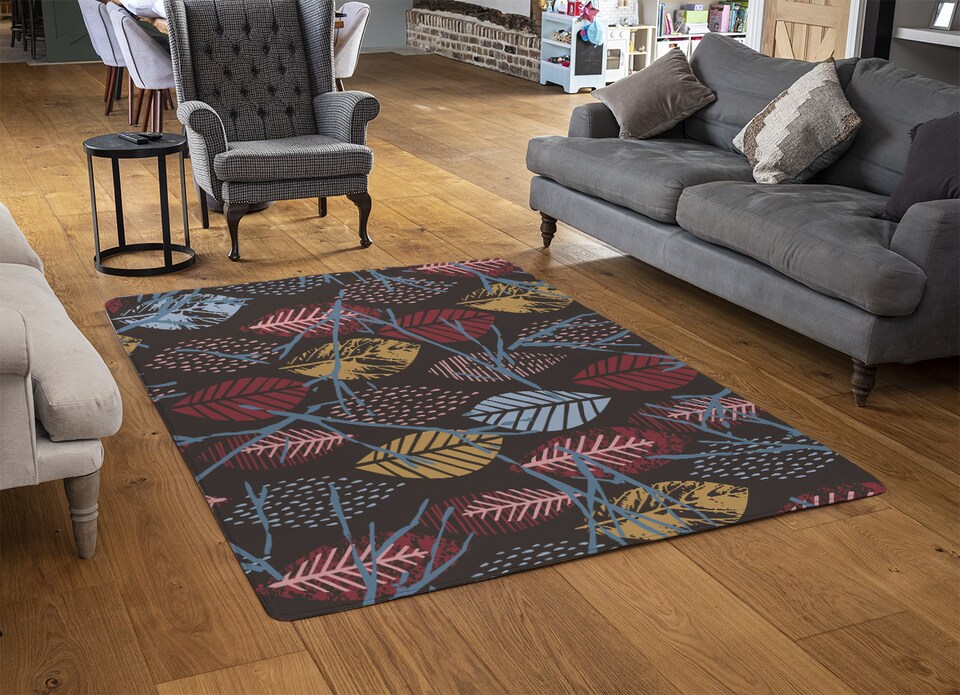 image 1 of Prints Of Autumn Leaves Rug | Multi