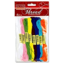 Pack of 8 Embroidery Threads by Icon Craft
