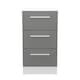 image 1 of Trent 3 Drawer Bedside Cabinet in Dusk Grey & White Matt (Ready Assembled) | Grey | Dusk Grey & White Matt