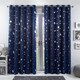 image 1 of OHS Galaxy Print Blackout Eyelet Curtains, 66x90" - Navy Blue