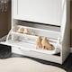 image 6 of SoBuy Narrow 2 Flip-Door Shoe Cabinet, White, 23.6x9.8x31.5 inches, 12.22 kg - FSR137-W