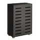 image 9 of Oslo 2 Door Wooden Shoe Storage Cabinet Rack Stand Cupboard Slatted Doors | Black
