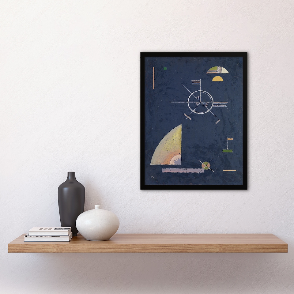 image 1 of Wassily Kandinsky Framed Wall Art Print Dull Gray Abstract Painting Home Décor