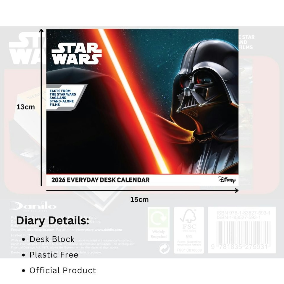 image 1 of STAR WARS CLASSIC 2026 DESK BLOCK CALENDAR