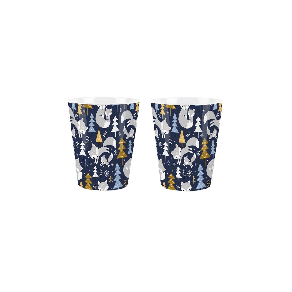 image 1 of Winter Foxes Ceramic Egg Cups - Set of 2