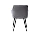 image 5 of Set of 2 Camden Modern Velvet Dining Chairs with Armrests, Quilted Design & Black Metal Legs | Grey | Dark Grey