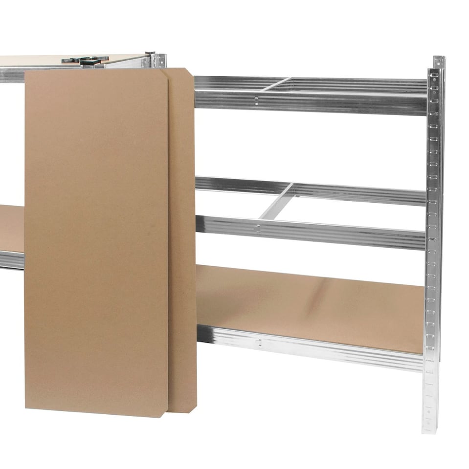 image 1 of TekBox Boltless Garage Silver Shelving Rack