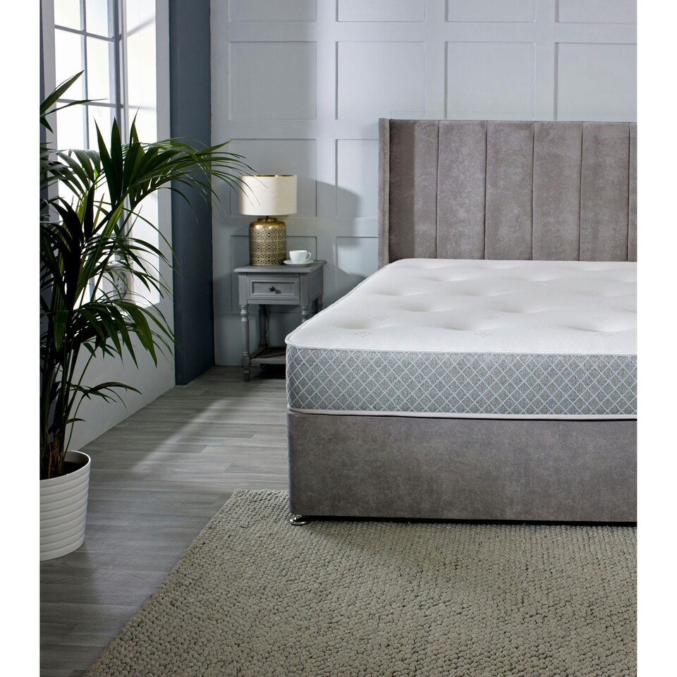 image 1 of Nebraska Tufted Hybrid Mattress - Soft Feel Cool Touch Quilted Sleep Surface Grey | Small Double