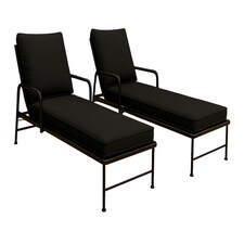 Sun Lounger Outdoor Garden Deck Bed Cushion Waterproof Recliner Pad Removable Cover | Black