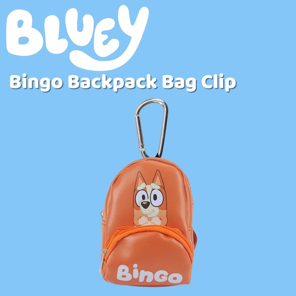 image 1 of PMS Bingo Plush Backpack Bag Clip - Orange, 12.5cm