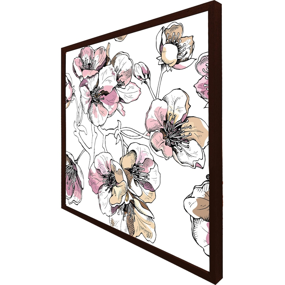 image 1 of Flower illustration (Picture Frame) Black | XS