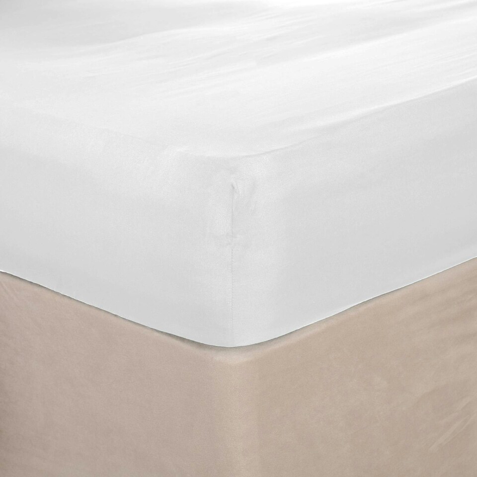 image 1 of OHS Plain Fitted Bed 25cm Deep Elasticated Sheet, King - White
