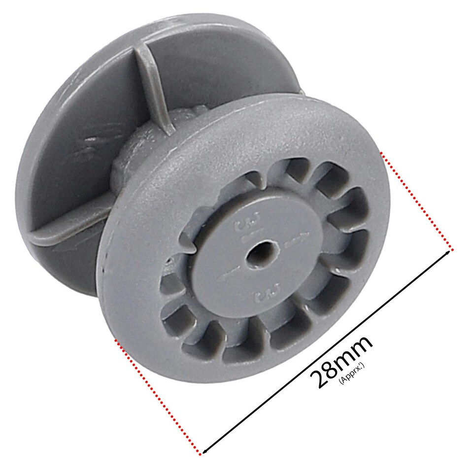 image 1 of SPARES2GO Guide Support Rail Basket Wheel for Kenwood Dishwasher KDW45 KDW60 KID45 KID45 KID60