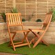 image 1 of Set of 2 Bowness Outdoor Garden Patio Wooden Folding Chairs | Brown | Brown