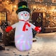 image 8 of Outsunny 8FT Christmas Inflatable Outdoor Decoration with Dynamic Disco & LED Lights, Self-Inflating Christmas Blow Up Snowman for Garden, Indoor Outdoor Home Decor