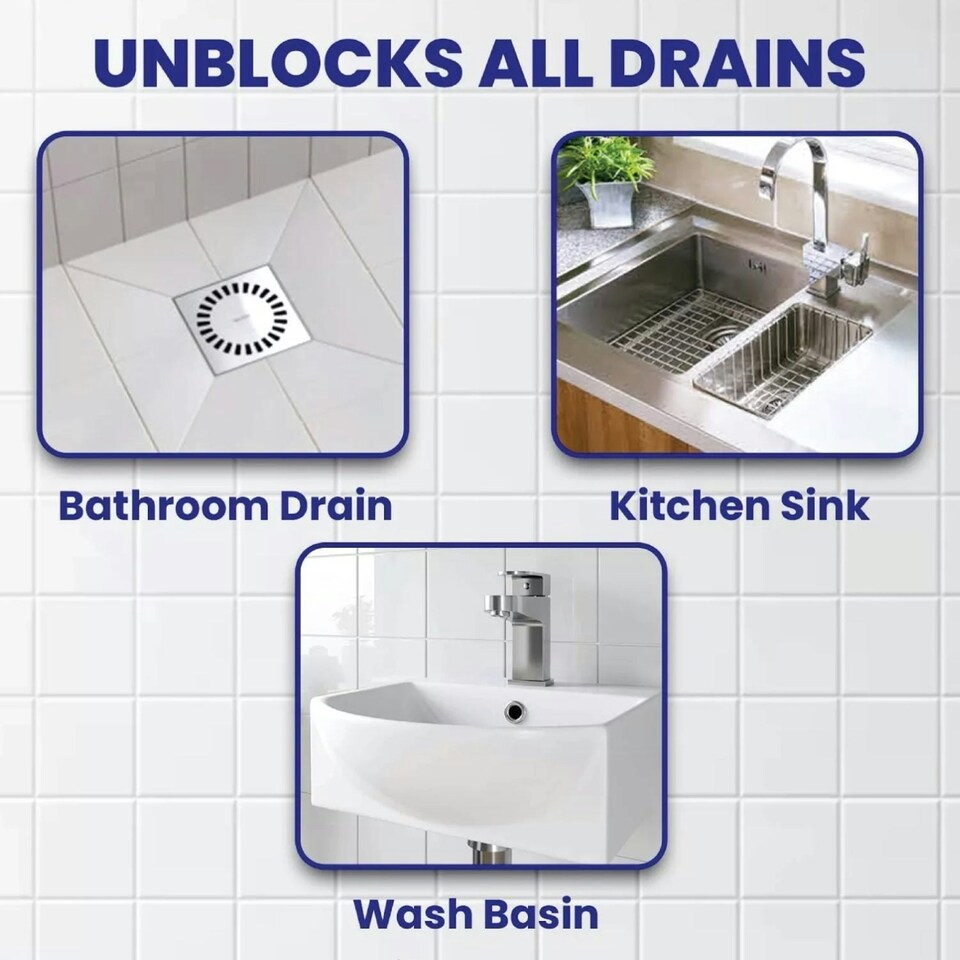 image 1 of Kilrock Slam Plughole Unblocker Bathroom Hair Clog Dirt Cleaner