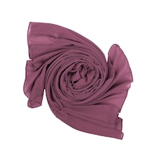 KAV Women Plain Elegant Chiffon Head Scarf Hijab, Silk Changer and Colour Turban Light Hair Wrap for Girls - (Dark Plum)