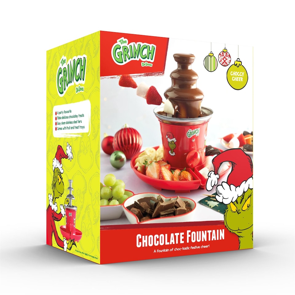 image 1 of The Grinch Chocolate Fountain 3 Tier With Serving Tray Red