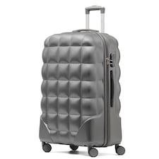 Flight Knight Bubble Suitcase Ryanair easyJet Jet2 Approved 8 Wheel Hardcase Suitcases Cabin or Medium & Large Check-in Sizes | Grey | Anthracite | Large