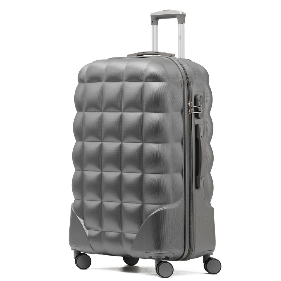 image 1 of Flight Knight Bubble Suitcase Ryanair easyJet Jet2 Approved 8 Wheel Hardcase Suitcases Cabin or Medium & Large Check-in Sizes | Grey | Anthracite | Large