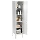 image 8 of COSTWAY 5-Tier Bathroom High Cabinet Storage Organizer White White