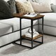 image 5 of COSTWAY C-shaped End Table Modern Sofa Side Table Brown