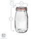 image 3 of Argon Tableware Glass Storage Jars - 1.5 Litre - Set of 3 - 4 Colour Seals Airtight Kitchen Storage Container Preserving Jar