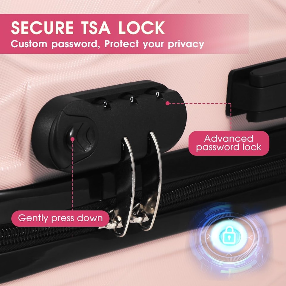 image 1 of 4 Piece Travel Luggage Sets with 360° Spinner Wheels