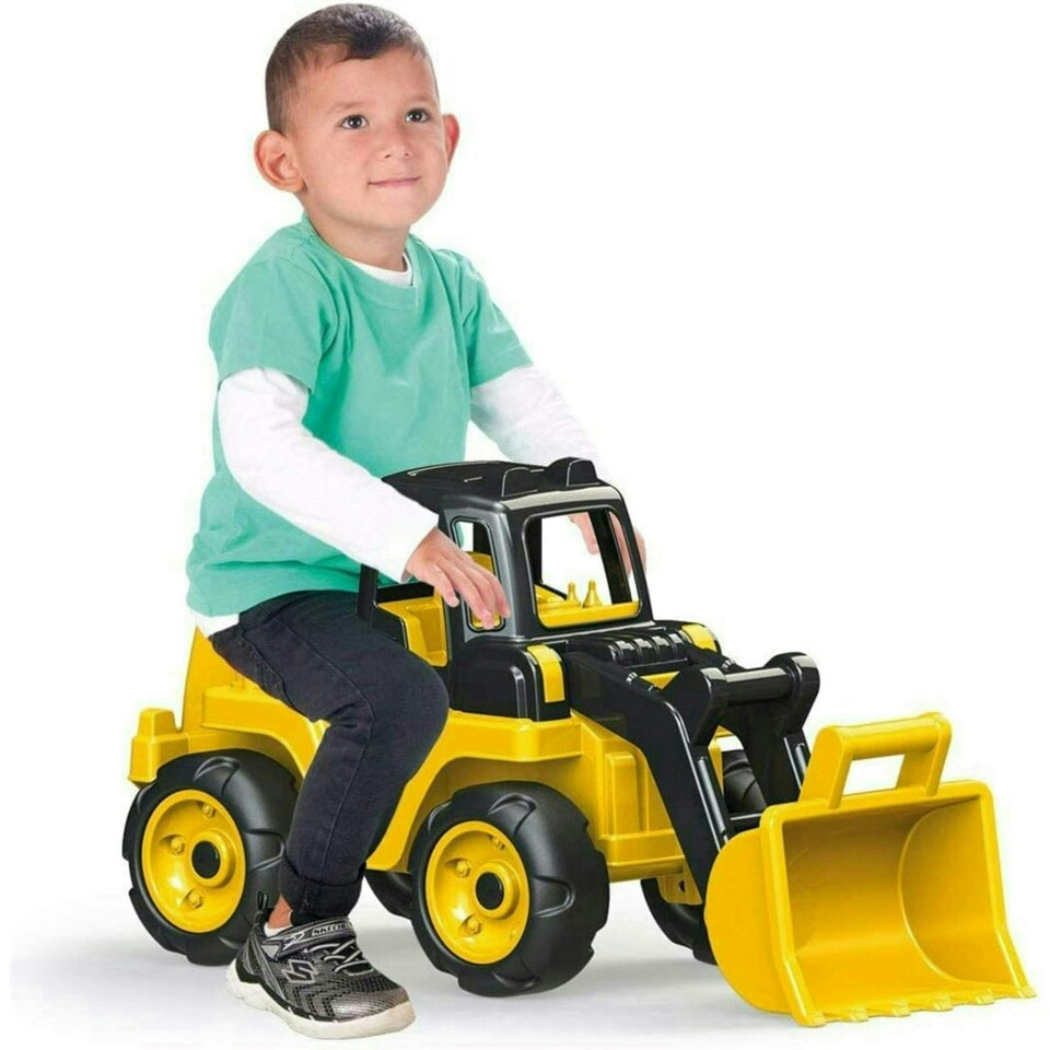 image 1 of Dolu Giant Loader Construction Toy Truck with Excavator Sit On Ride On - Yellow