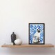image 2 of Siamese Cat Lover and Blue Plants Pet Portrait Black Framed Wall Art Print A4