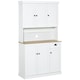 image 1 of HOMCOM Kitchen Cupboard Storage Cabinet with Adjustable Shelves, White