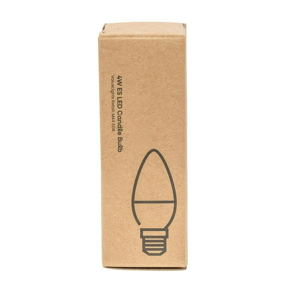 image 1 of ValueLights 6 Pack E14 White Plastic Candle LED 4W Warm White 3000K 400lm Light Bulb