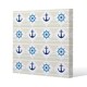 image 1 of Nautical Elements on Striped Background (Canvas Print) 61 x 61 x 4cm