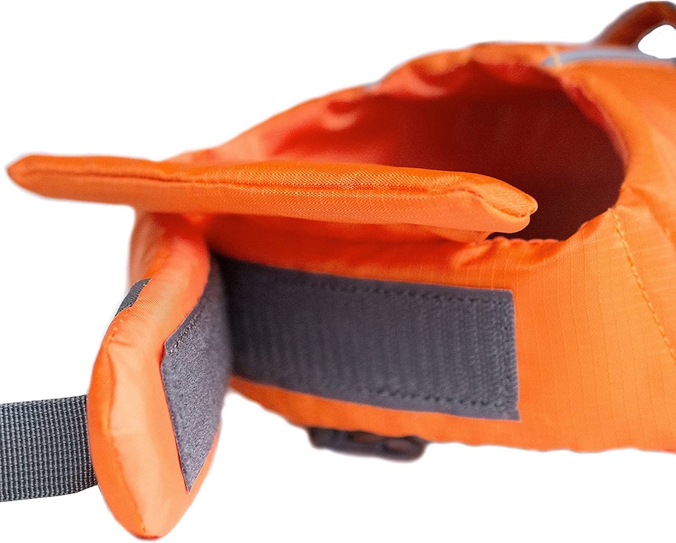 image 1 of Outward Hound Granby Splash Dog Life Jacket – High Visibility Reflective Float Coat with Easy Grab Handles, Adjustable Pet Swimming Buoyancy Harness