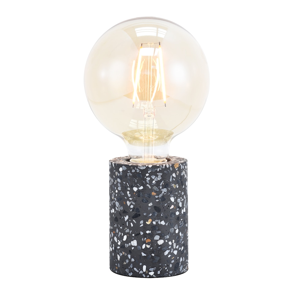 image 1 of Modern Black Mosaic Concrete Table Lamp for Vintage Industrial Style Light Bulbs | Black