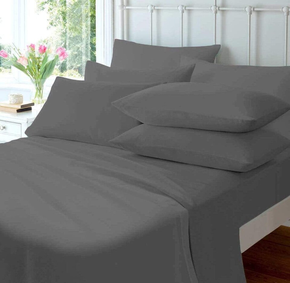 Flannelette Pillowcase Pair in Grey | Grey | Grey