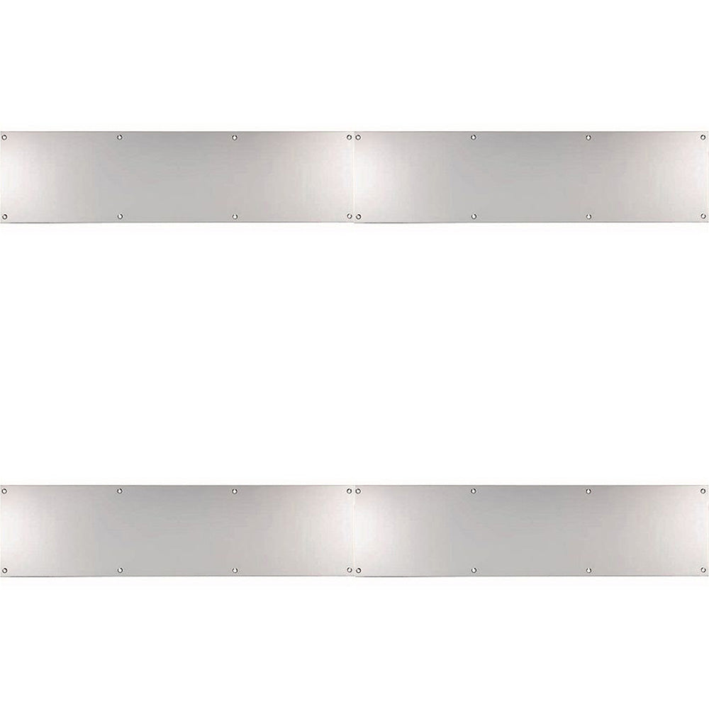 4 PACK - 715mm x 150mm Plain Door Kickplate - Satin Stainless Steel Kick Plate Protector