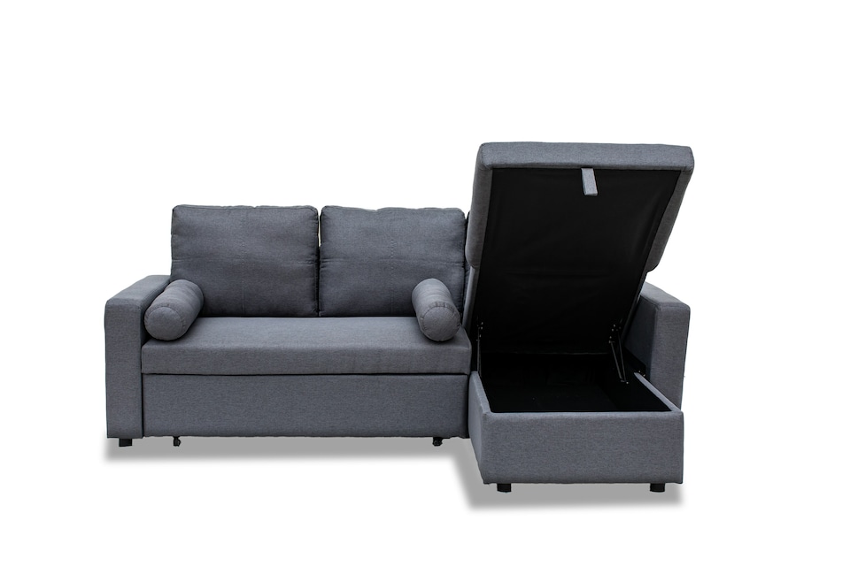 image 1 of Manhattan Grey 3 Seat Corner Sofa Bed Set - Left or Right | Multi | Three Seater